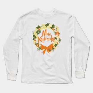 Mele Kalikimaka Wreath by Cathy Clark-Ramirez Long Sleeve T-Shirt